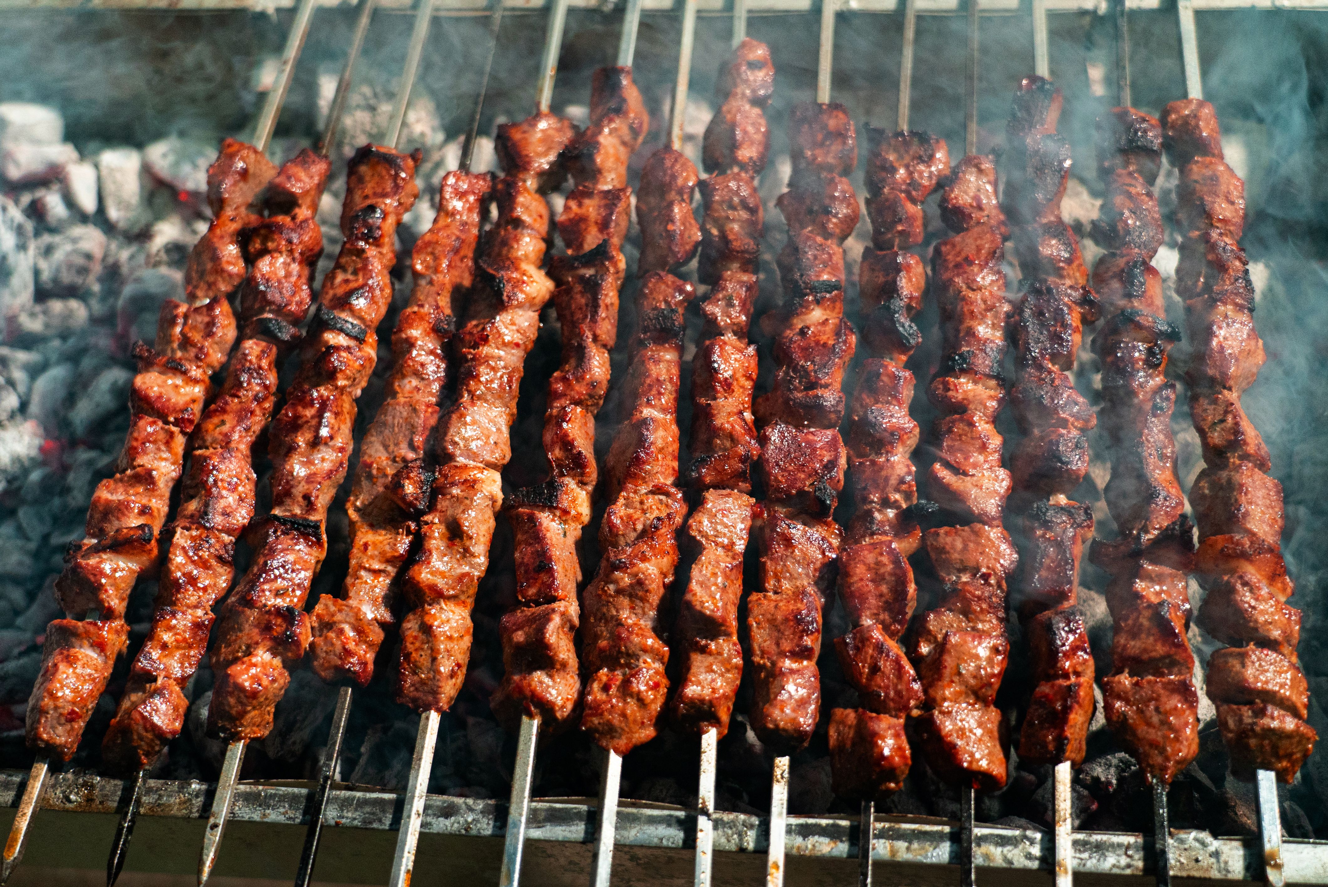 Beef Kebab On A Grill