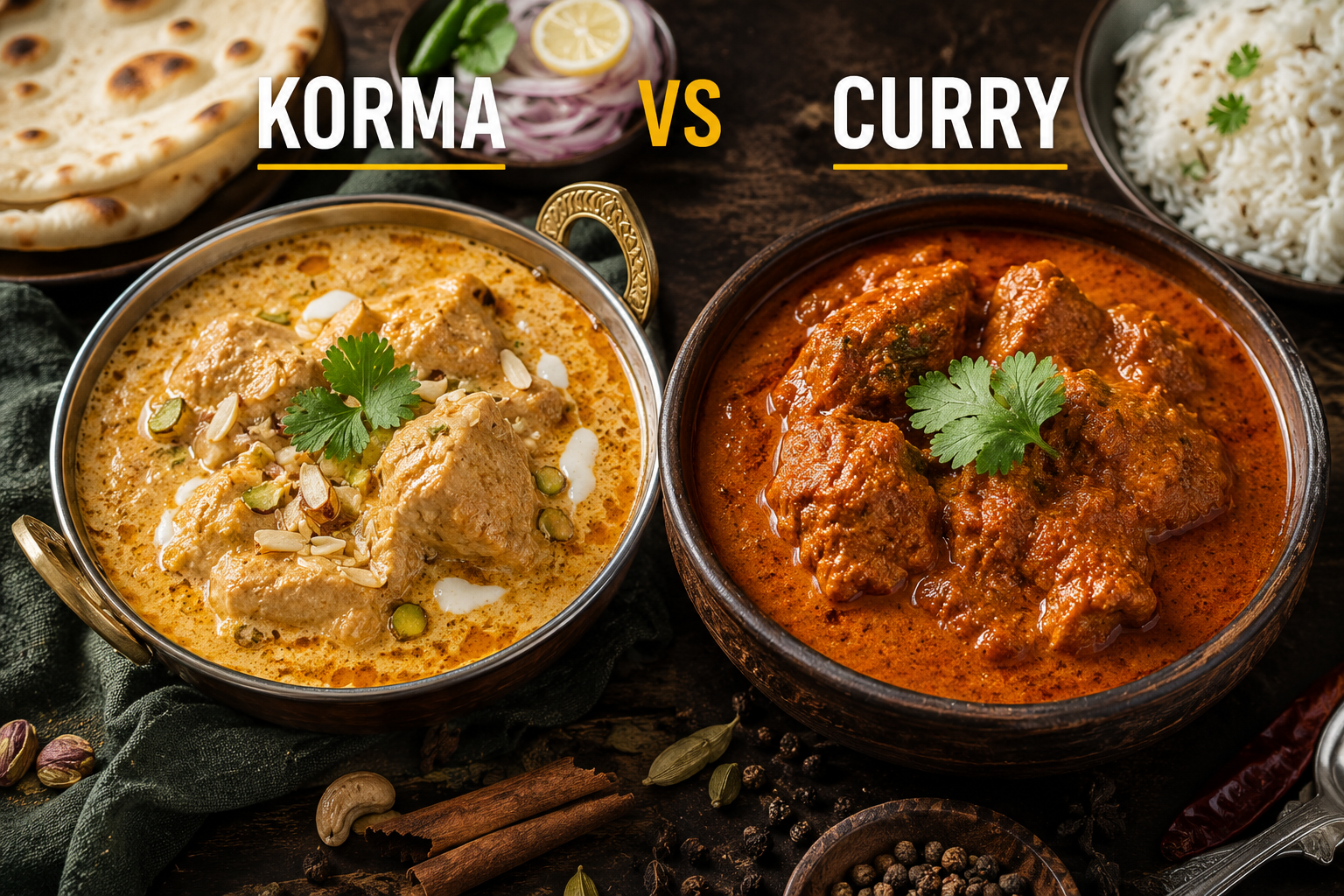 korma and curry