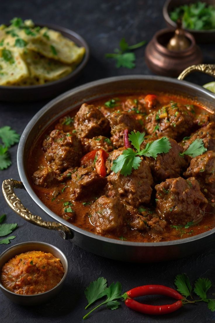 Do Pakistanis Eat Beef? Authentic Pakistani beef curry served with naan and traditional spices.