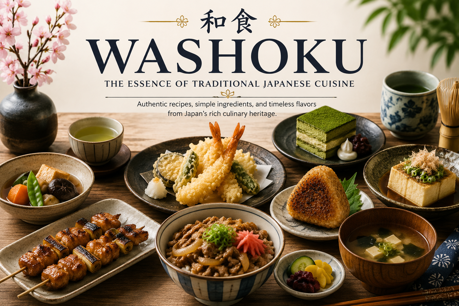 Washoku: Authentic Japanese Cuisine Recipes for Every Meal