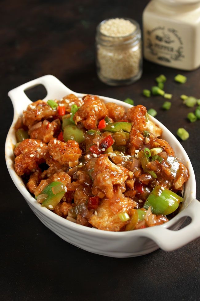 Gobi Manchurian (Crispy Cauliflower in Indo Chinese Sauce)