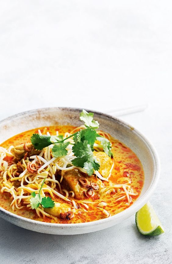 Northern Thai Curry Noodle Soup with Chicken