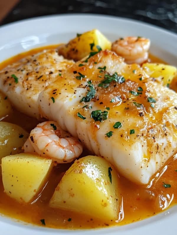 Merluza a la Gallega (Galician Style Hake with Potatoes)