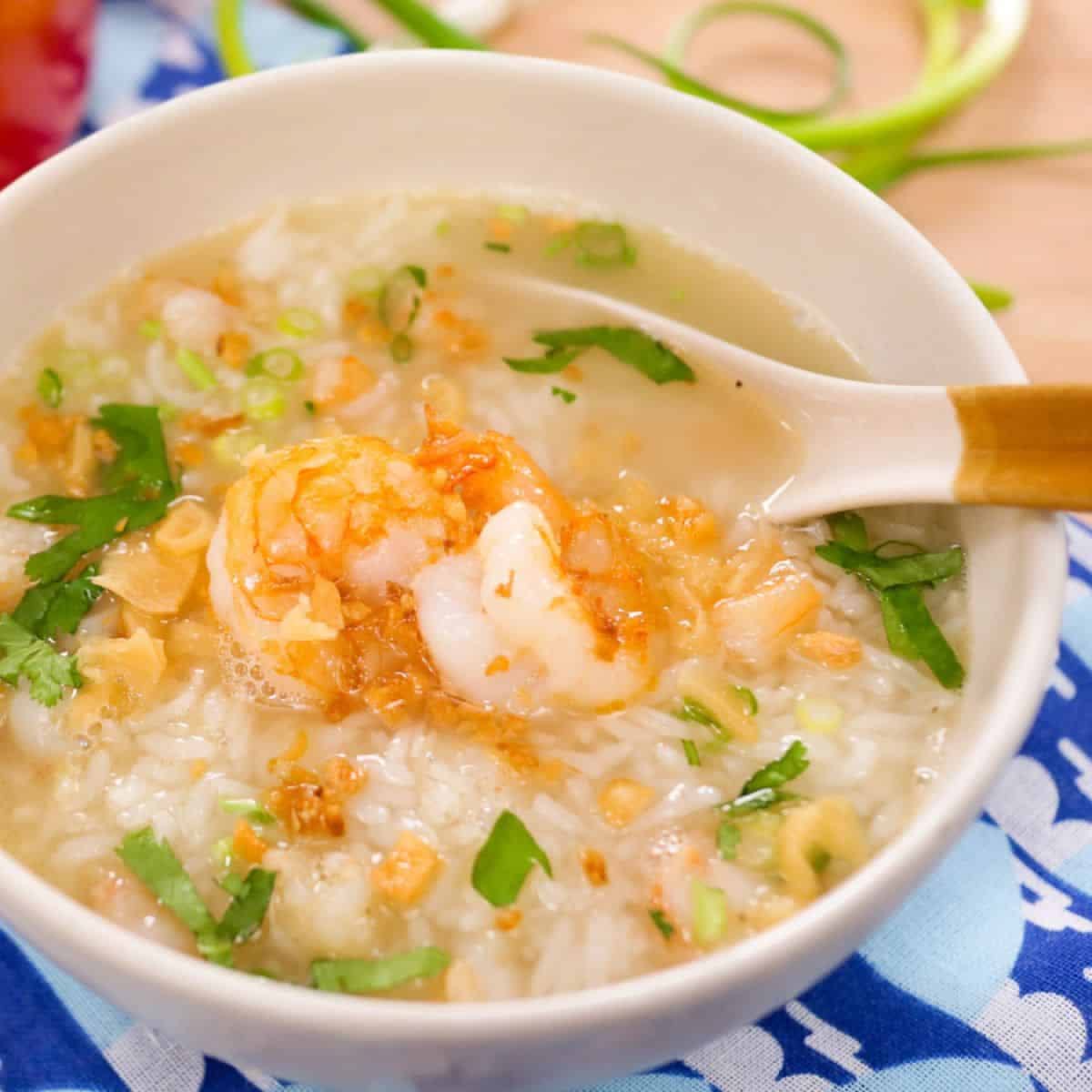 Rice Soup with Shrimp (Khao Tom Goong)