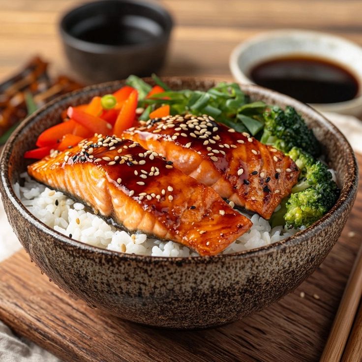 Unagi-Style Salmon Rice Bowl