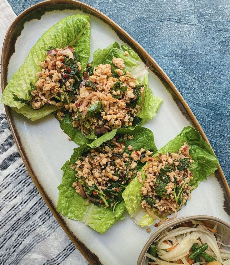 Larb (Thai Minced Chicken Salad)