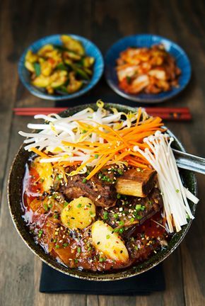Korean Short Ribs with Cucumber Kimchi
