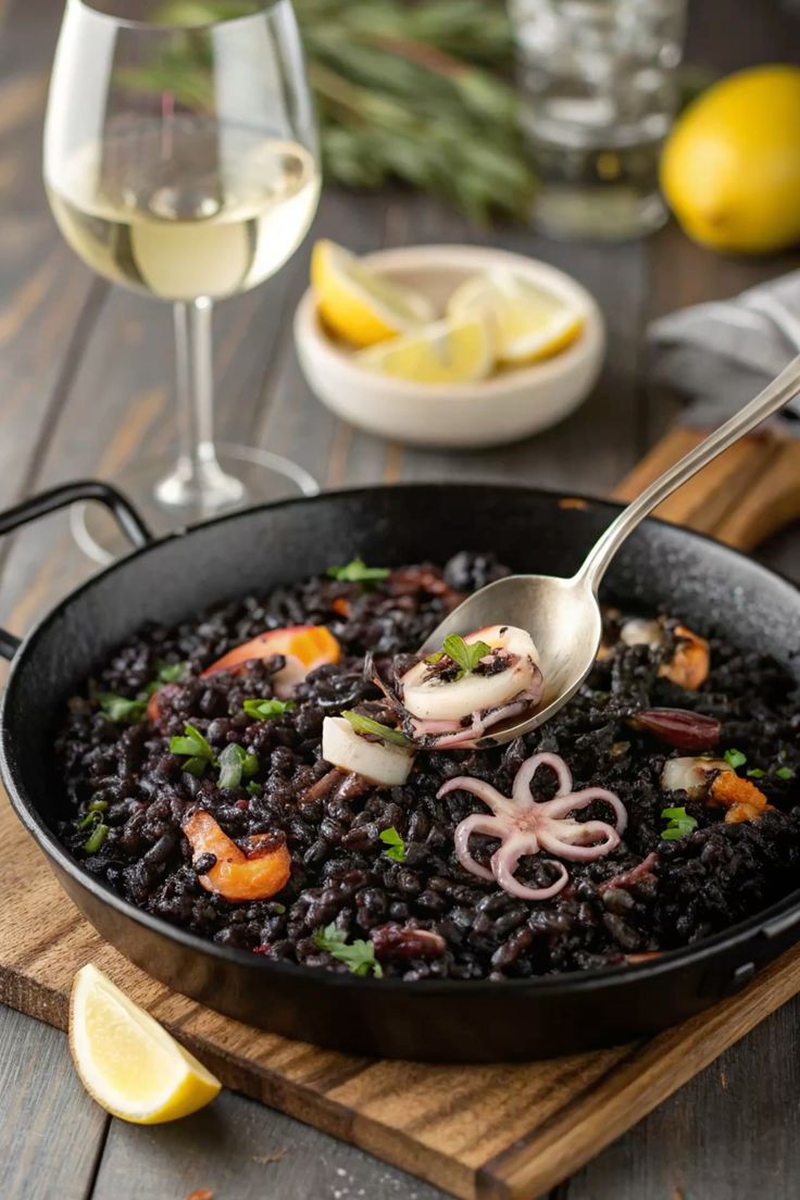 Arroz Negro (Spanish Squid Ink Black Rice)