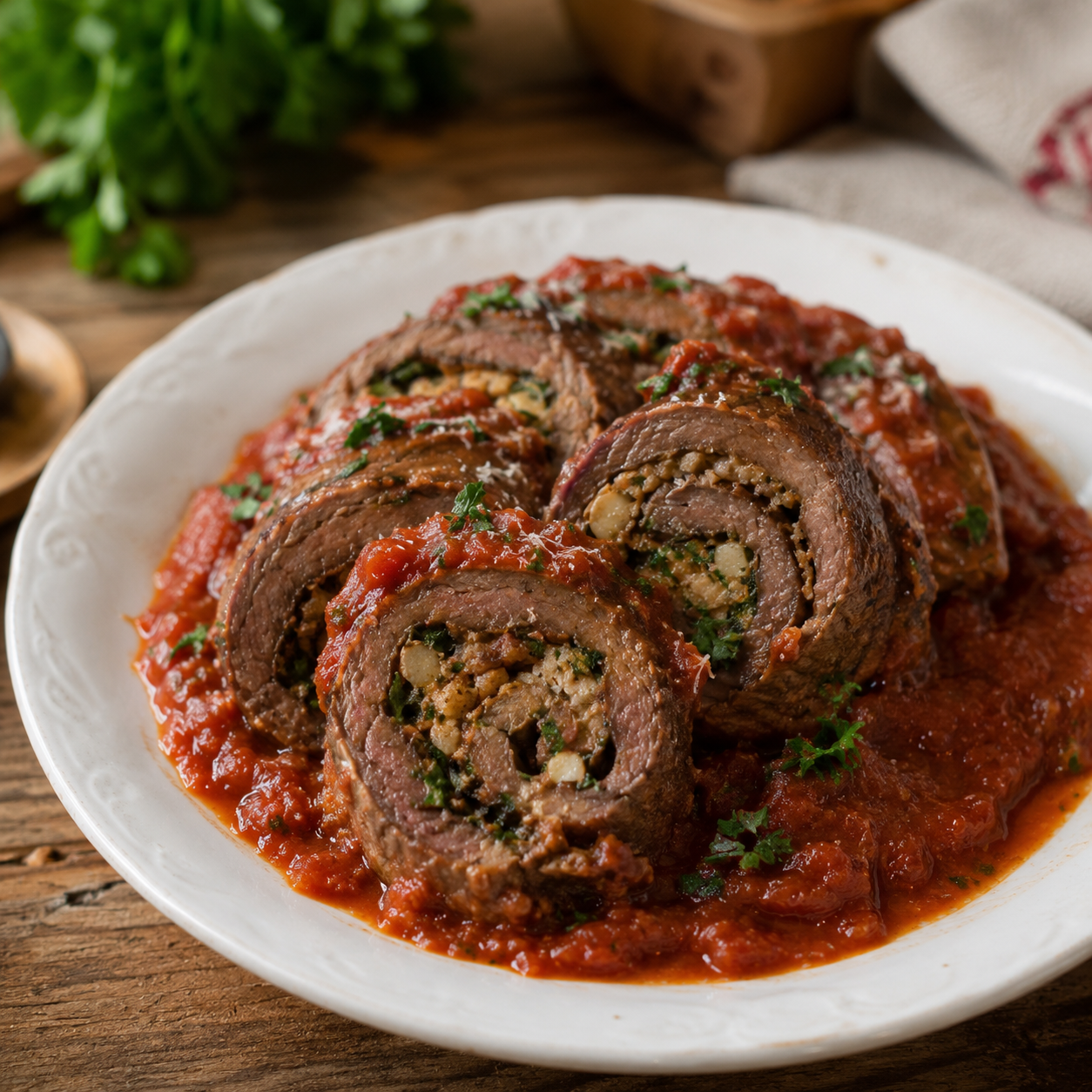 Italian Beef Braciole (Slow-Braised in Tomato Sauce)