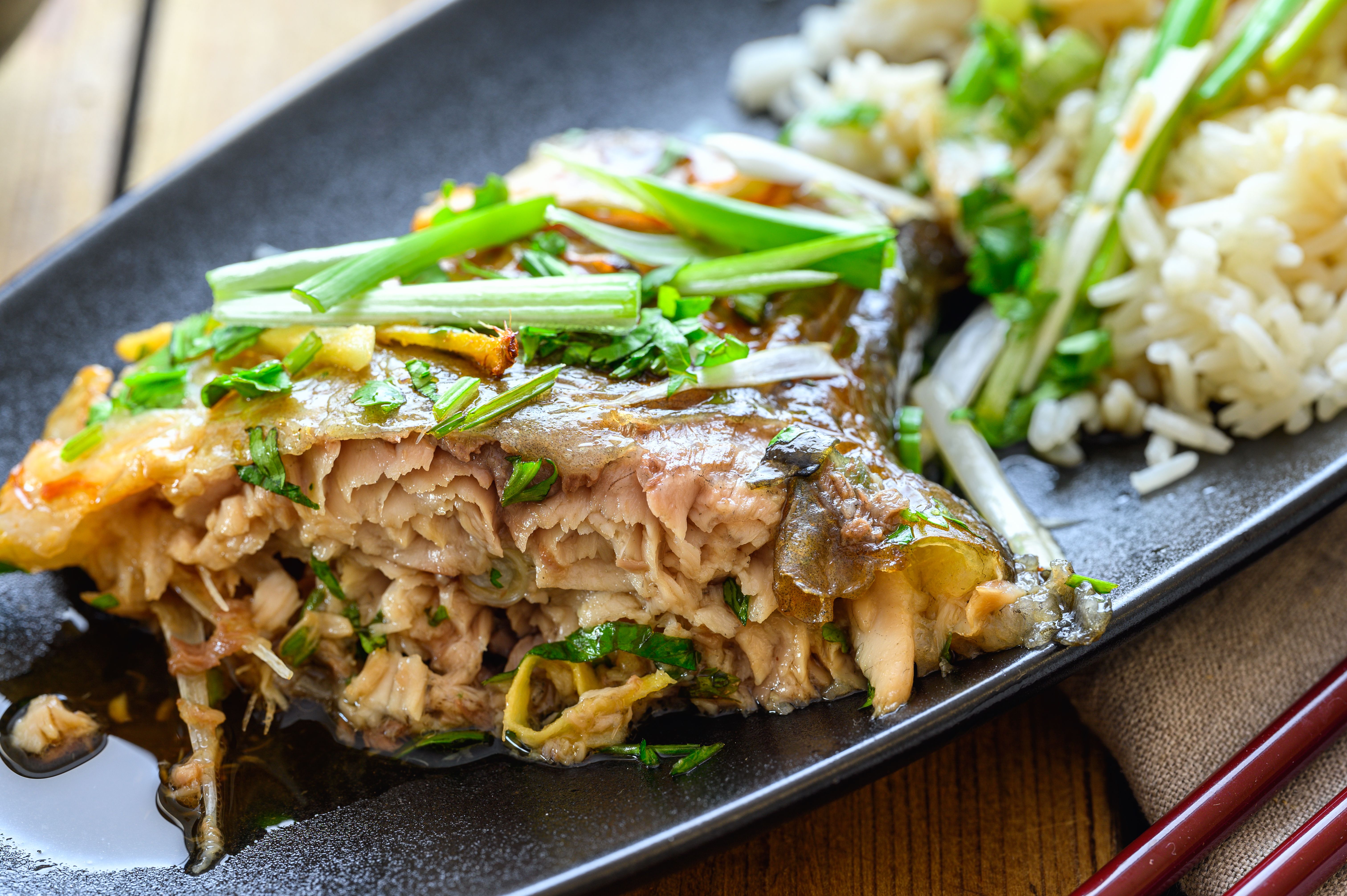 Steamed Fish With Ginger And Soy Sauce