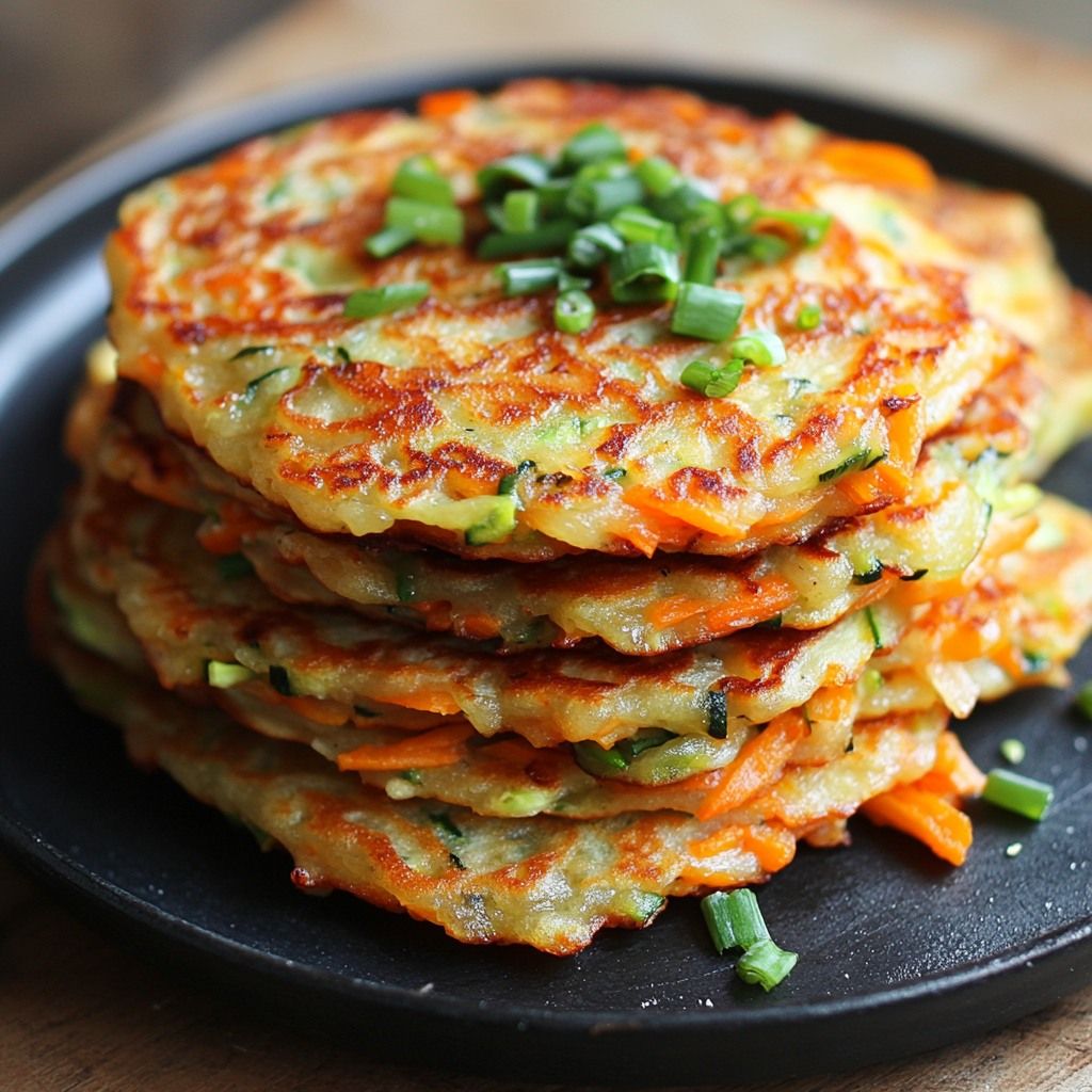 Korean Chive and Crown Daisy Pancakes