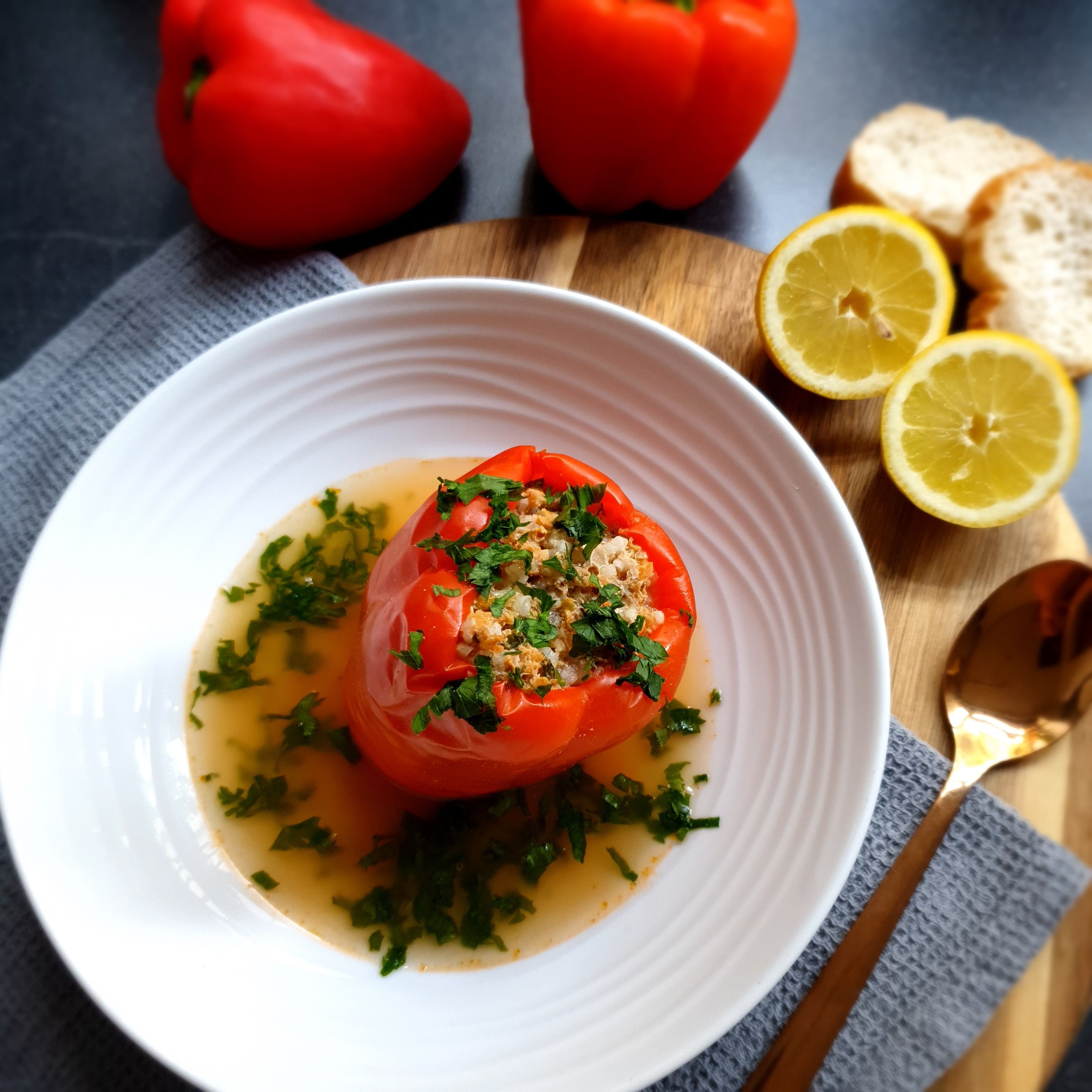 High-Protein Cheesy Beef-Stuffed Peppers