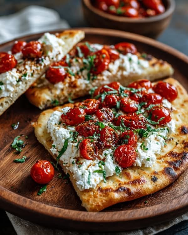 Tomato & Cheese Skillet Flatbread