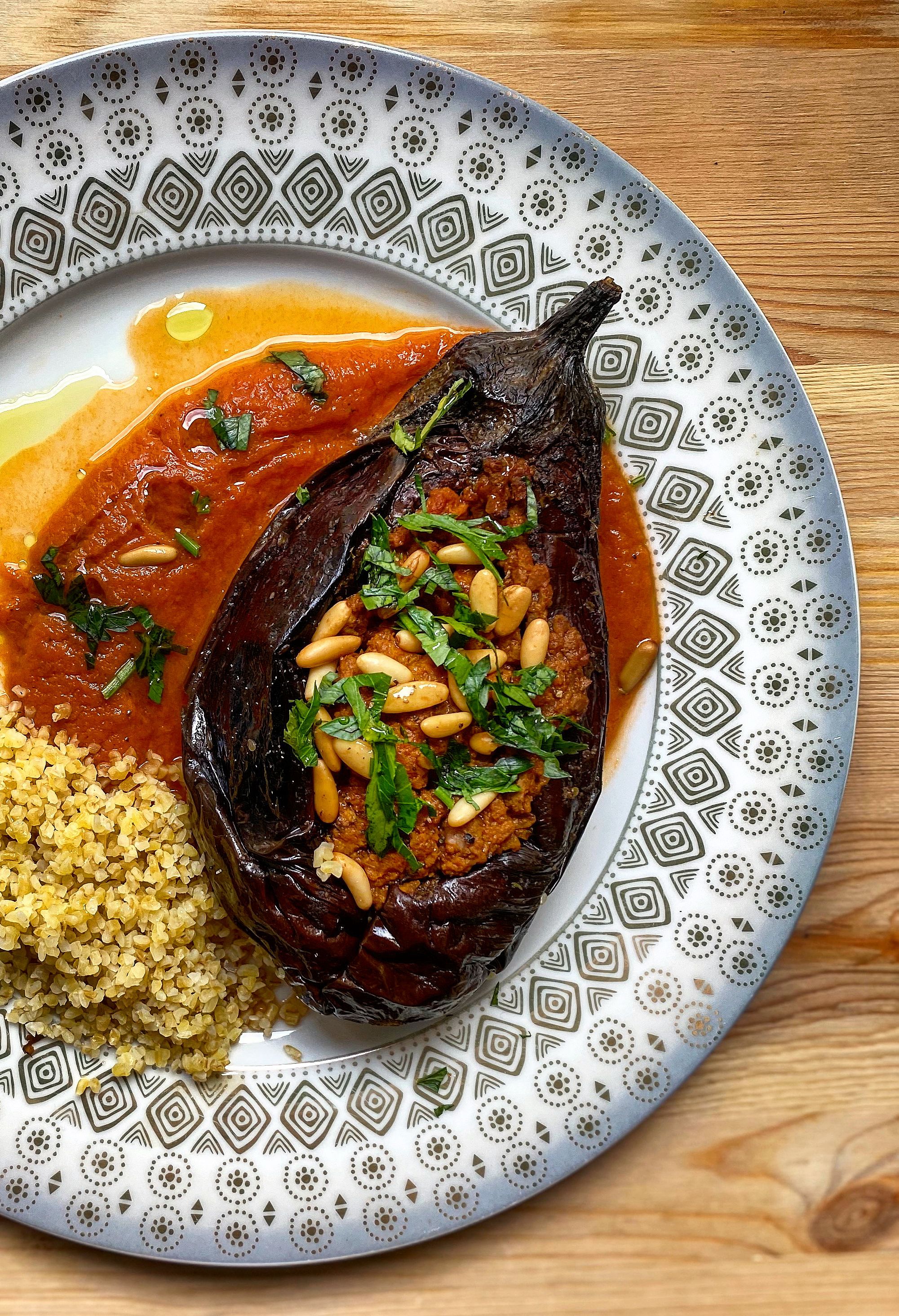 Imam Bayildi (Turkish Stuffed Eggplant in Olive Oil)