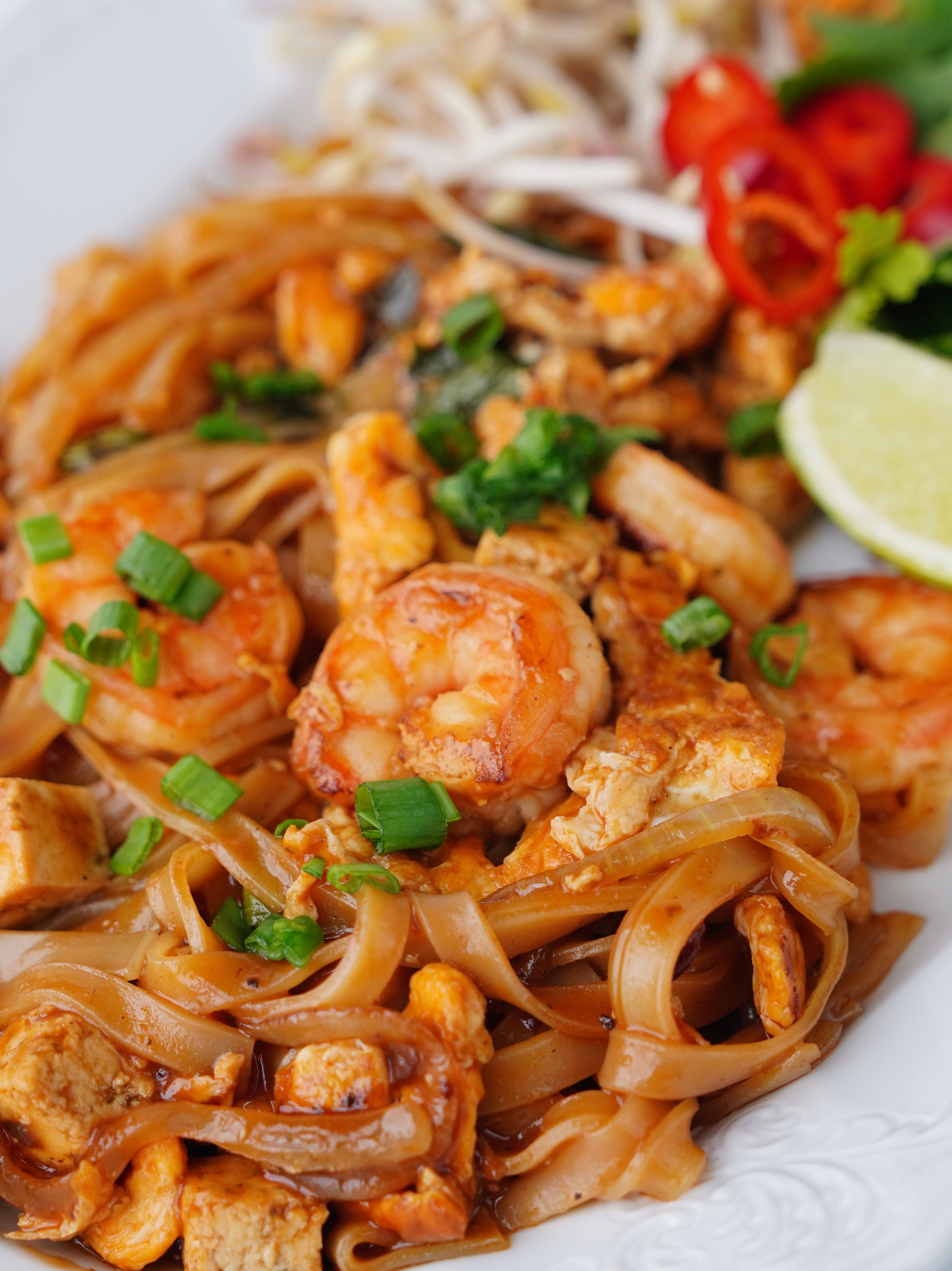 Grilled Tofu and Chicken Pad Thai