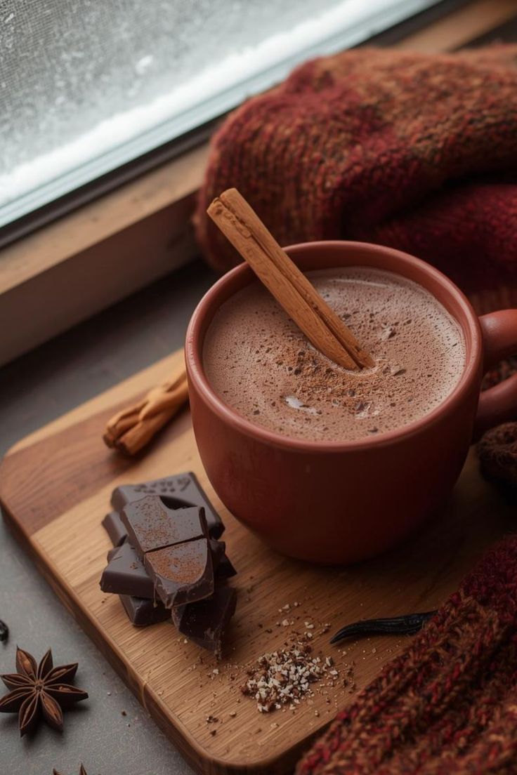 French hot chocolate served thick and creamy in a cup.