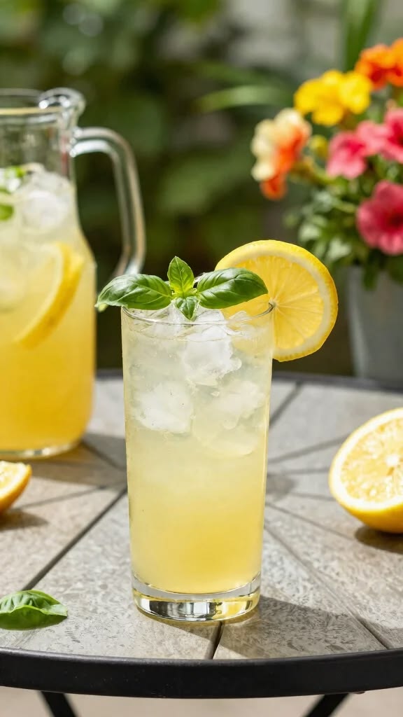 French citron pressé lemonade served with lemon and ice.