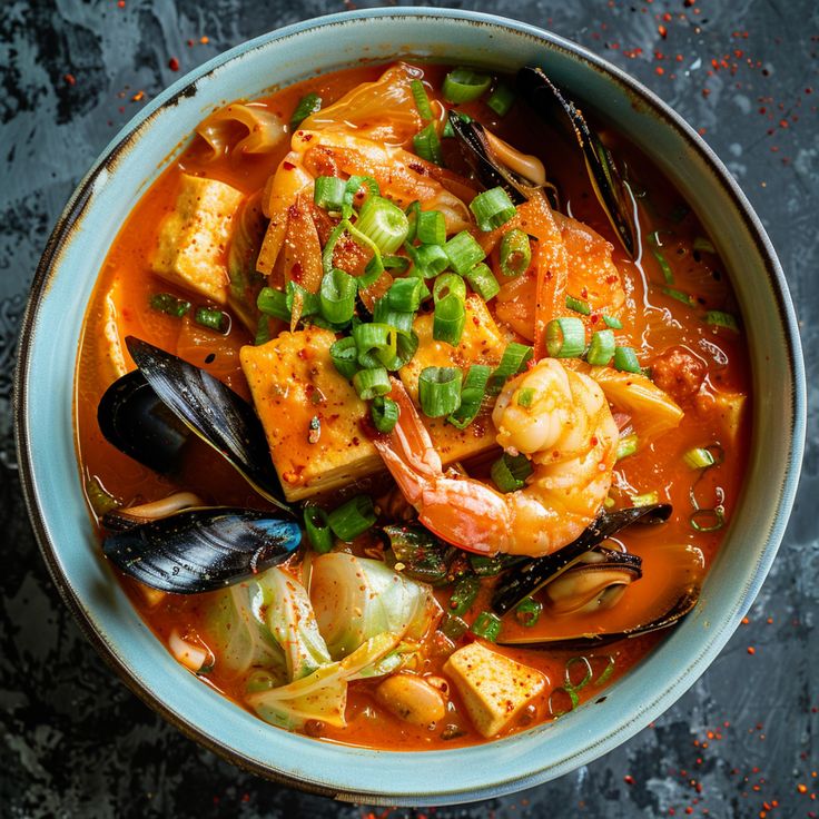 Haemul Jeongol (Spicy Korean Seafood Hot Pot)