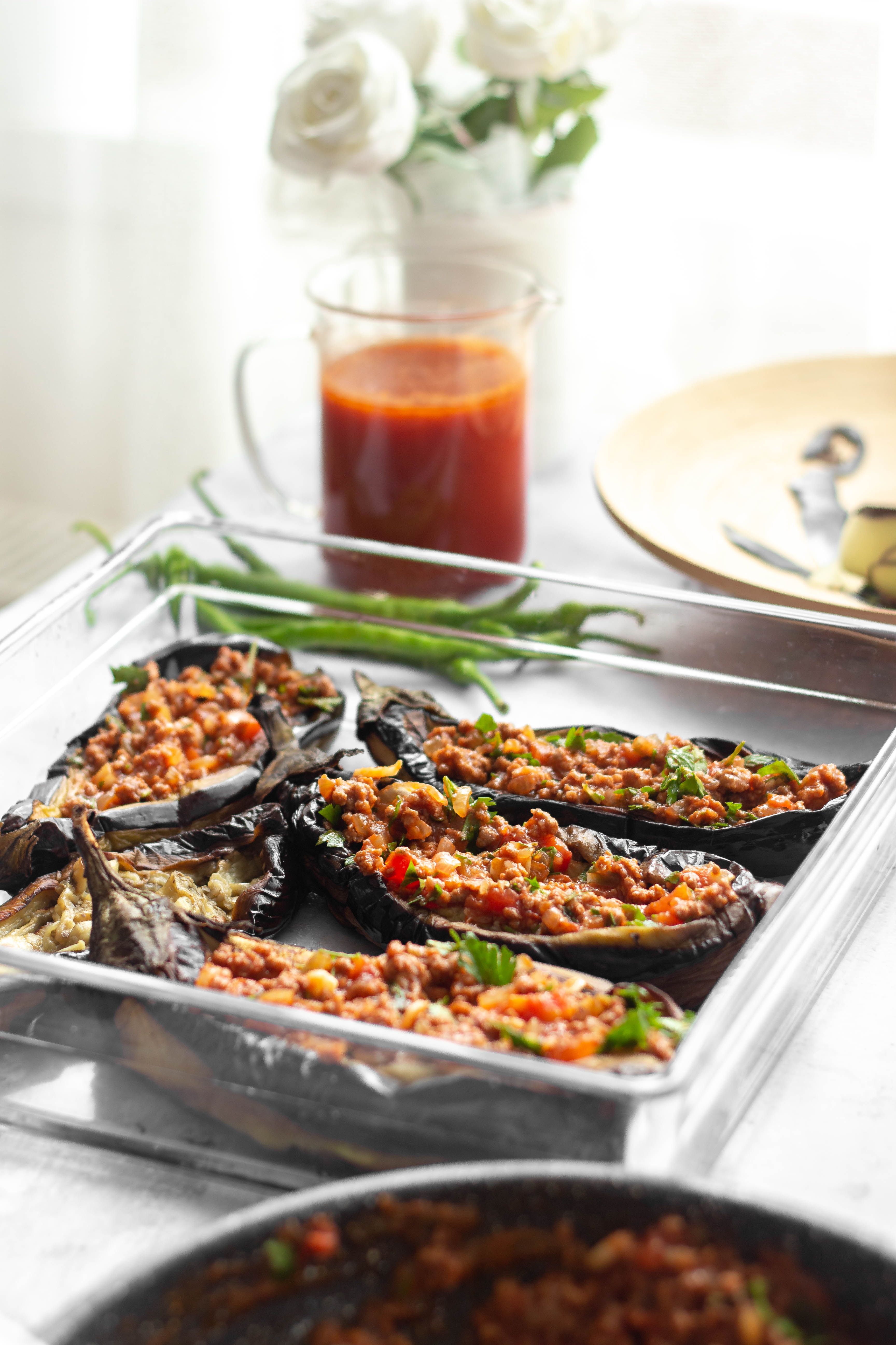Karniyarik (Turkish Stuffed Eggplants with Minced Meat)