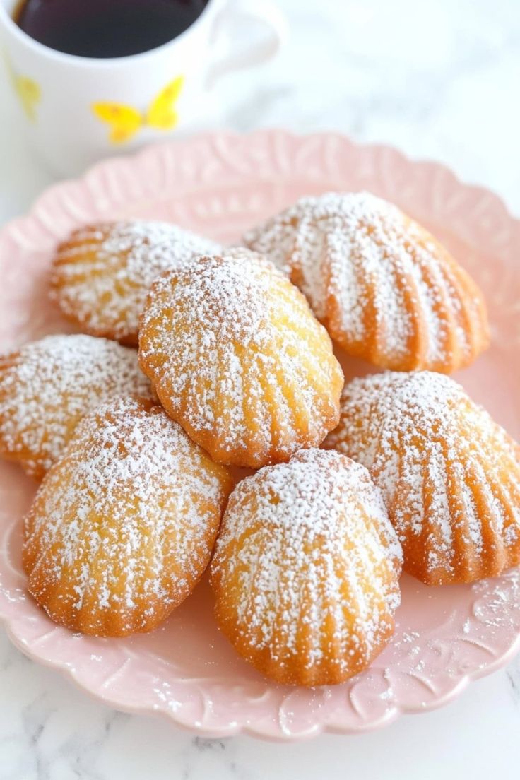French madeleines small shell shaped butter cakes with golden edges