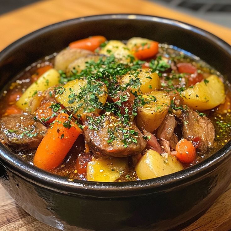 Pot au feu served with beef, vegetables and broth