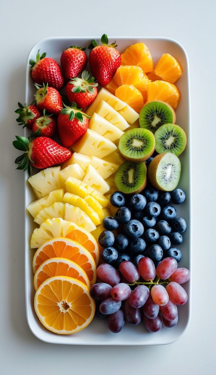 French fresh fruit salad with mint lemon syrup.