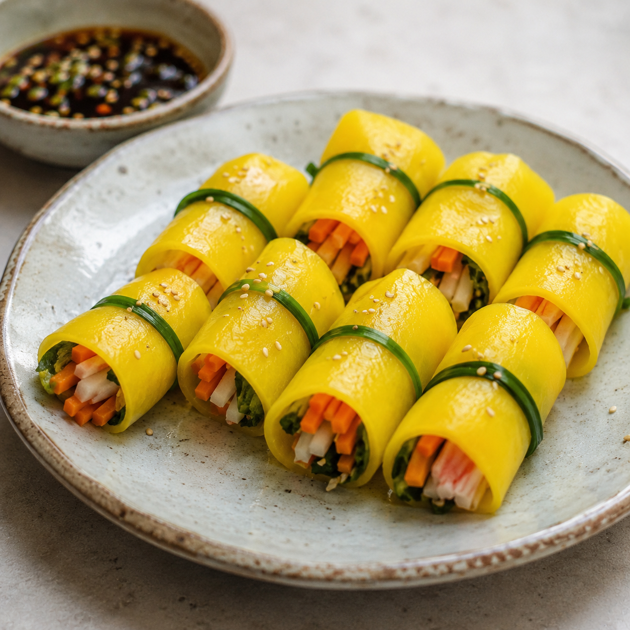 Korean Pickled Radish Wraps (Mussammari)