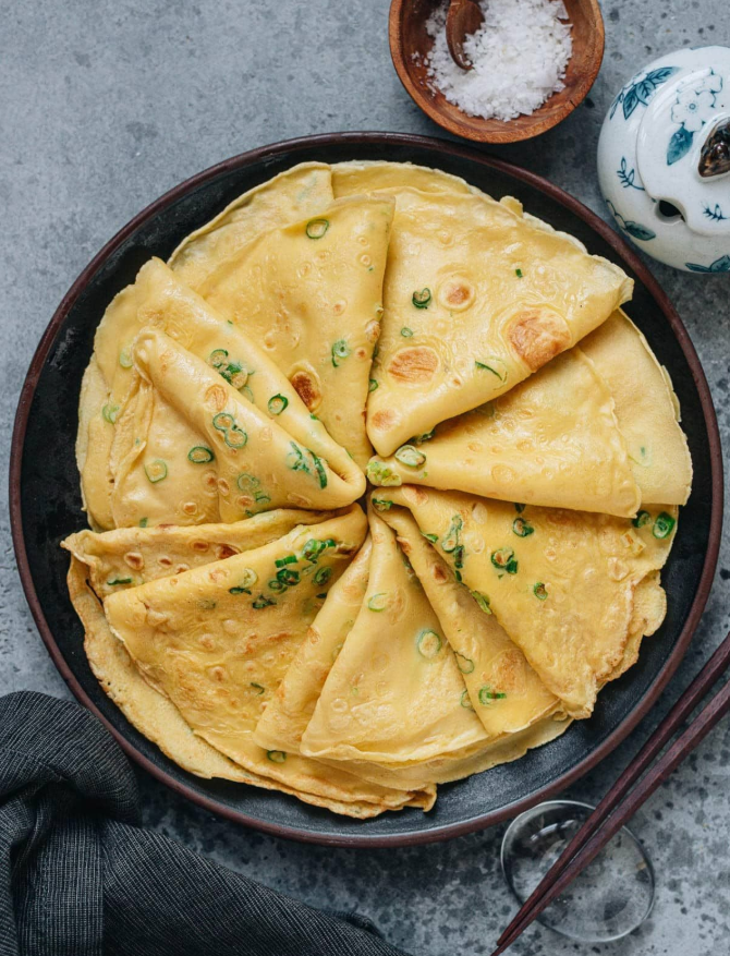 Egg and Green Onion Crepes