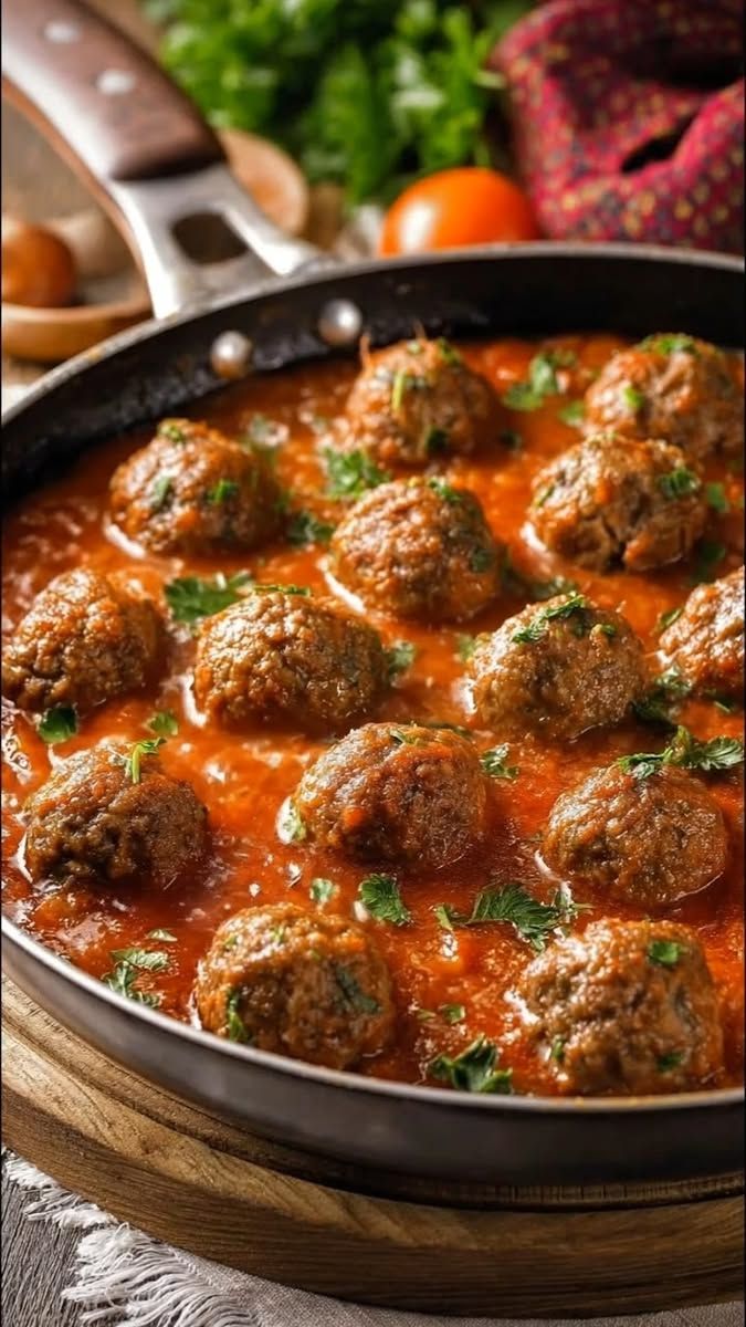 Albondigas en Salsa (Spanish Meatballs in Rich Tomato Sauce)