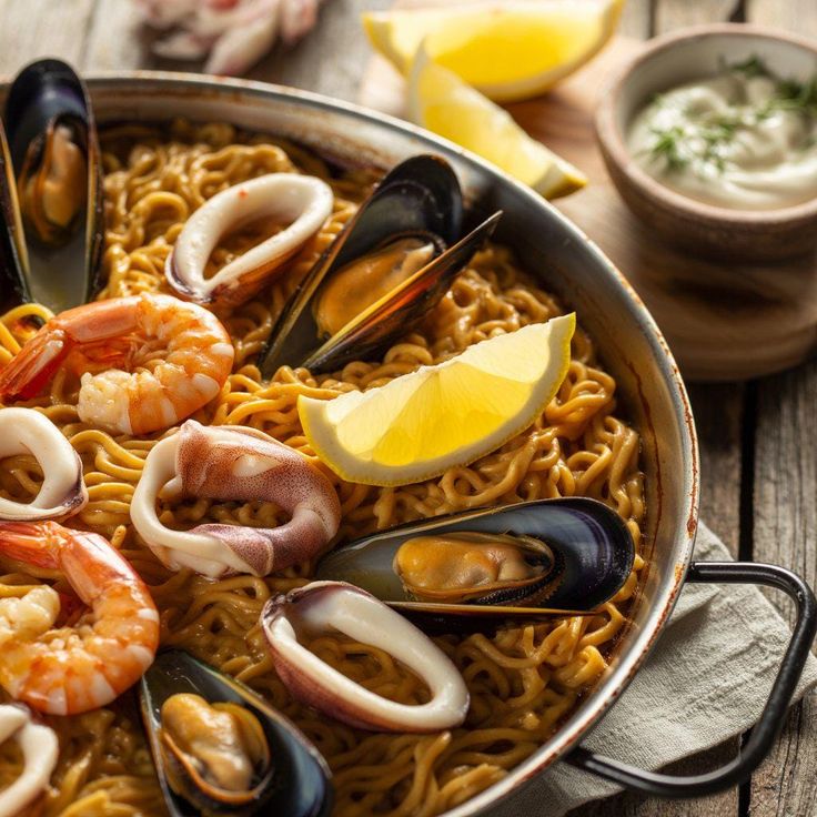 Seafood Fideua (Authentic Spanish Noodle Paella)
