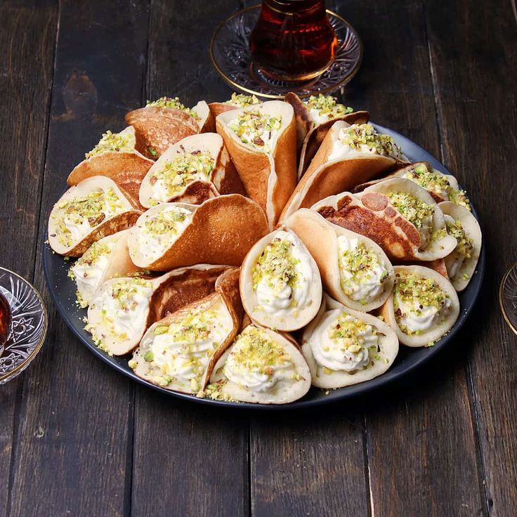 Qatayef (Arabic Semolina Pancakes with Custard Filling)